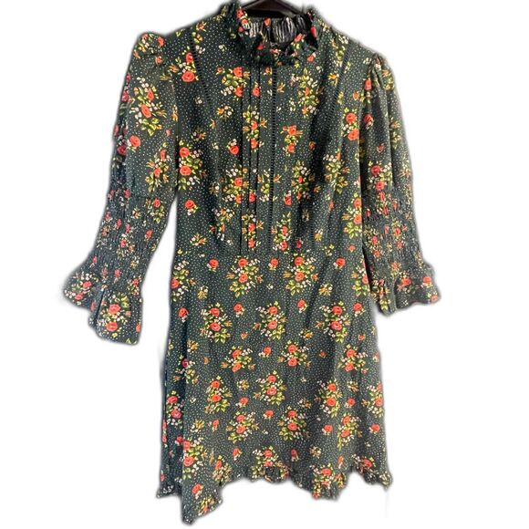 Laura Ashley & Urban Outfitters Maisy Mock Neck Mini Dress - Size Small - Picture 3 of 9